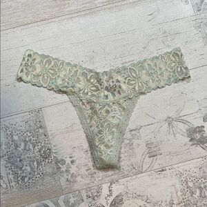 Victoria's Secret Mint and Rose Gold Lace Thong Panties Size Large